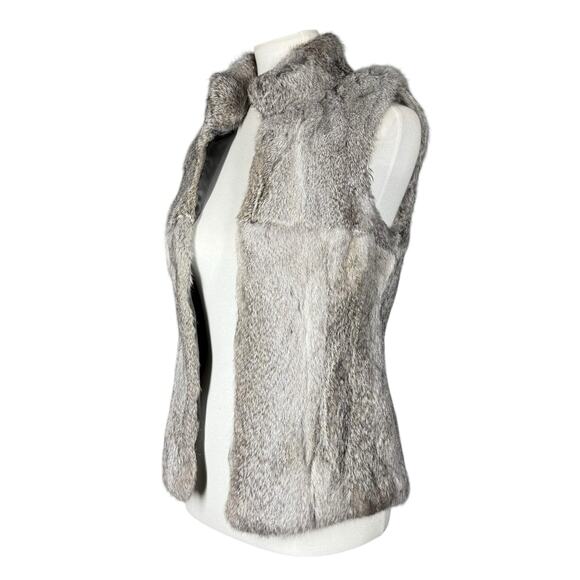 Michael Kors Gray Rabbit Fur Vest XS - Picture 5 of 16